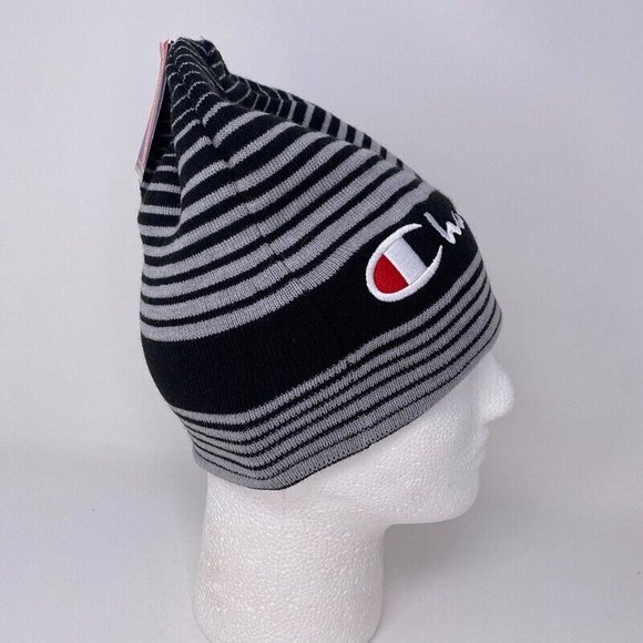 Champion Beanie Winter Hat Reversible Logo Script Spellout HipHop Streetwear - Picture 7 of 11